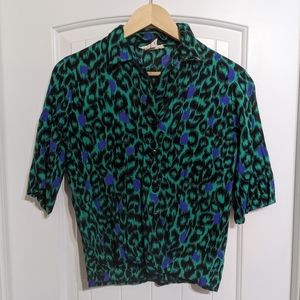 Vintage leopard print blouse